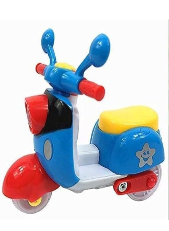 Manos Kids Toy Scooter, Colorful Push Along Vehicle with Star Design, Yellow and Blue Pack of 2 - Image 2